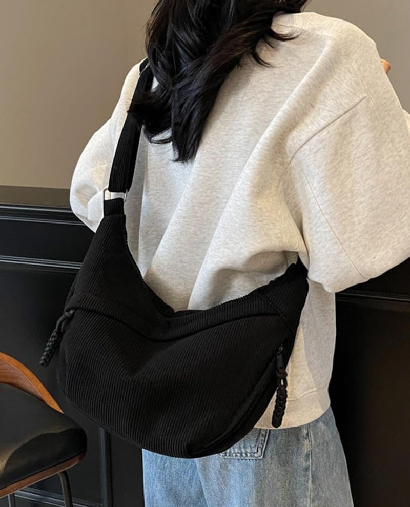 EMGILL Nylon Crescent Crossbody Bag for Women Shoulder Tote Handbag Casual Sling Bag Dumpling Purse Bag for Outdoor Travel - Image 2